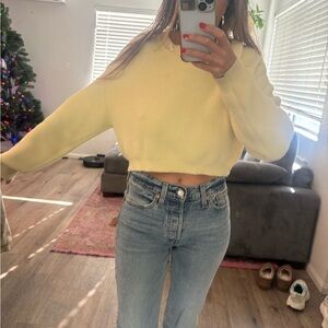 Zara Yellow Crew Neck Sweater